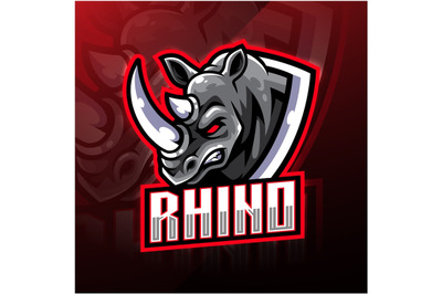 Rhino head mascot logo design