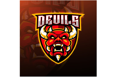 Devil head esport mascot logo design