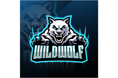 Wild wolf esport mascot logo design