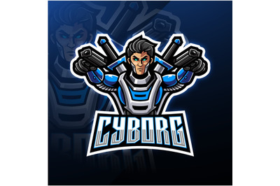 Cyborg esport mascot logo design