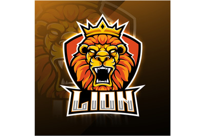 Lion head esport mascot logo design