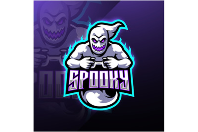 Spooky ghost esport mascot logo design