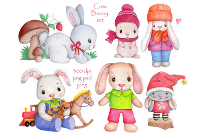 Cute Bunny Rabbit Set