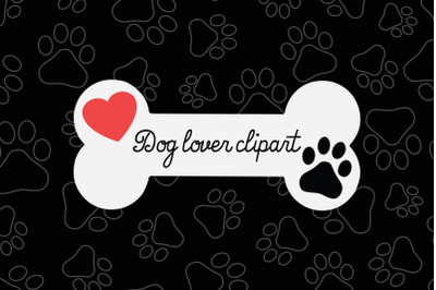 Dog Clipart, Paw Print Clipart