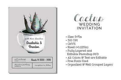Cactus Wedding Invitation