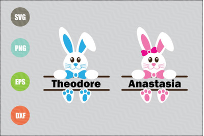 Easter Bunny Monogram SVG