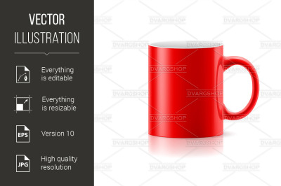 Red mug on white