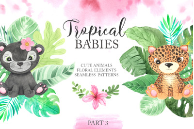 Watercolor Tropical Babies Set 3