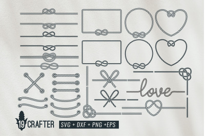 Rope frame and rope knot svg bundle