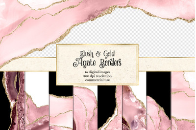 Blush Pink and Gold Agate Borders