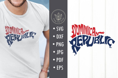 Dominican Republic SVG cut file, Typography in shape