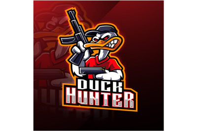 Duck hunter esport mascot logo design