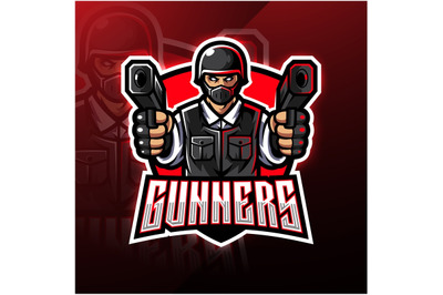 Gunner esport mascot logo design