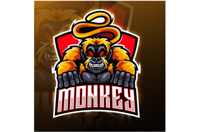 Monkey esport mascot logo design