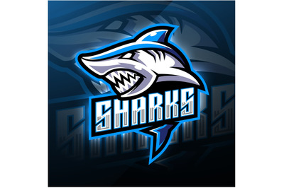 Shark esport mascot logo design