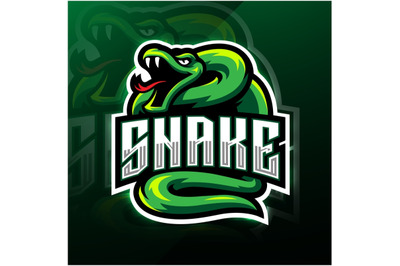 Green snake esport mascot logo design