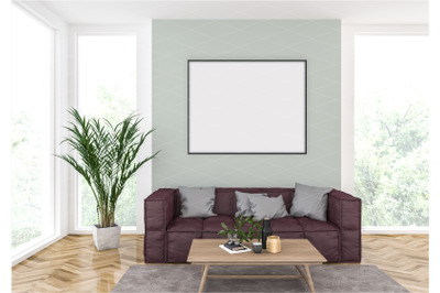 Interior scene - artwork background - frame mockup