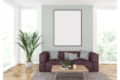 Interior scene - artwork background - frame mockup