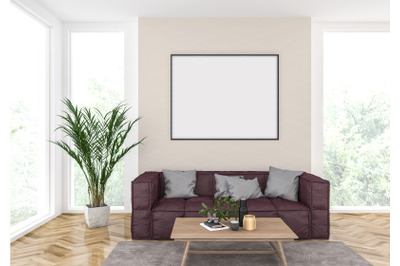 Interior scene - artwork background - frame mockup