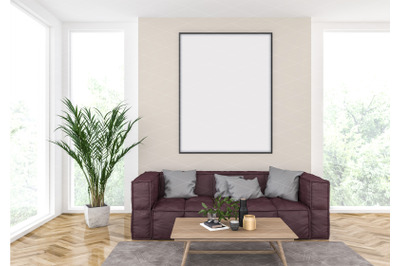 Interior scene - artwork background - frame mockup