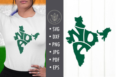 India SVG cut file, Typography in map shape