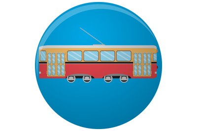 Tram icon flat