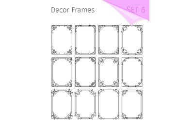 Vintage borders. Vector vintage vignette frames, art nouveau border de