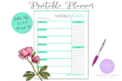 Weekly Planner Printable Page