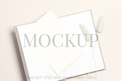 Card mockup on notebook &amp; FREE BONUS