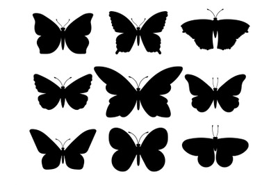 Butterflies black silhouettes