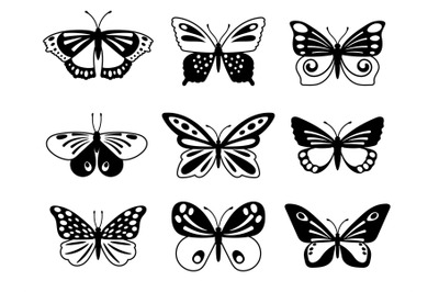 Black and white butterflies