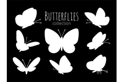 White butterfly silhouettes