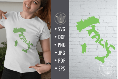 Italy svg cut file&2C; lettering in map shape