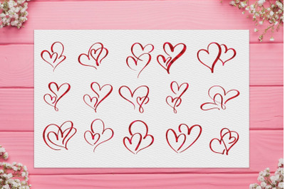 Red Heart Clipart, Valentines Day clipart, Hearts Borders