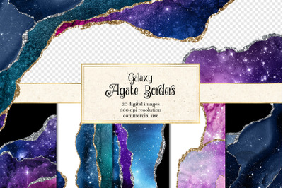 Galaxy Agate Borders Clipart