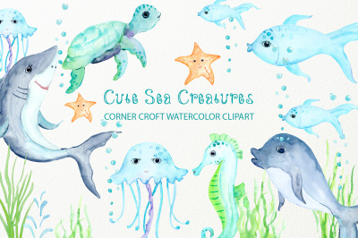 Watercolor Sea Creatures