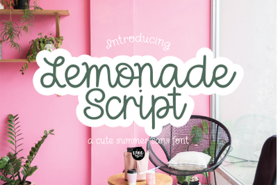 Lemonade Script - a Cute Hand Lettered Script Font