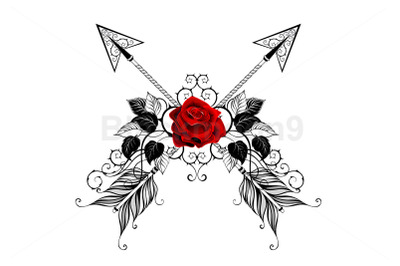 Black Arrows with Red Roses