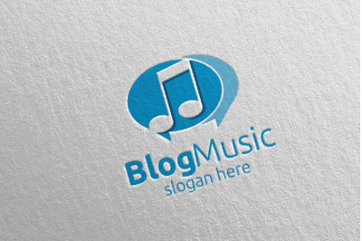 Blog Music Logo with Note Concept 41