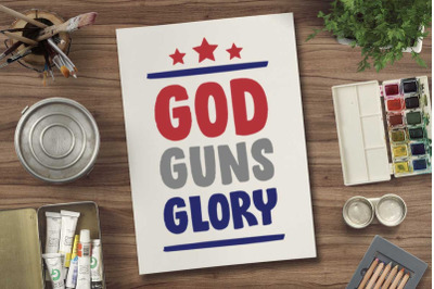 God guns glory svg file for 4th july tshirt