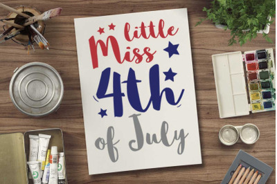 Little miss 4th of July svg file for 4th july tshirt