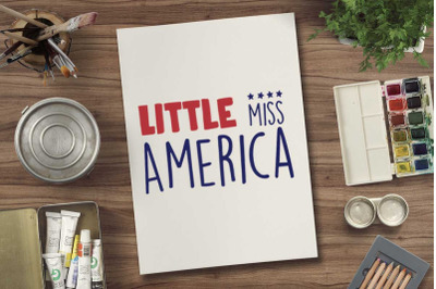 Little miss America svg file for 4th july tshirt