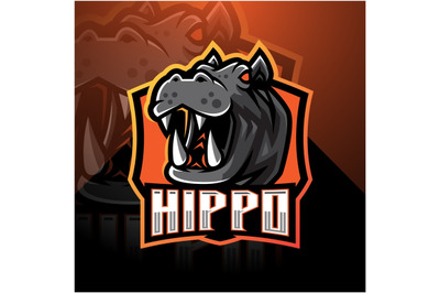 Hippo esport mascot logo design