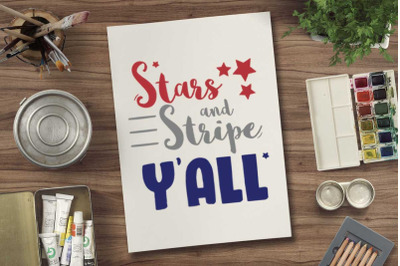 Stars and stripe y&#039;all svg file for 4th july tshirt