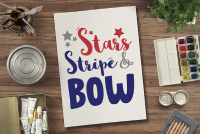 Stars stripe &amp; bow svg file for 4th july tshirt