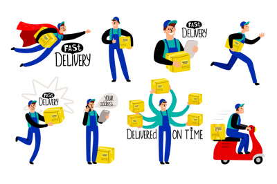 Cartoon delivery courier