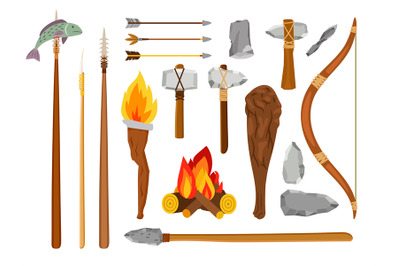 Cartoon stone age tools