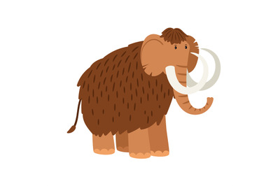 Cartoon mammoth isolated on white background