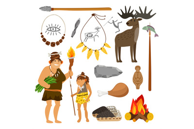 Stone age people and tools