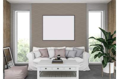 Interior scene - artwork background - frame mockup